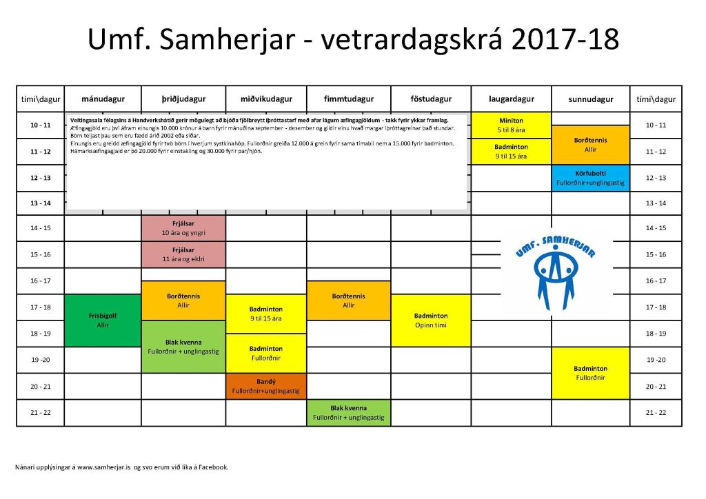 Vetrardagskrá Samherja