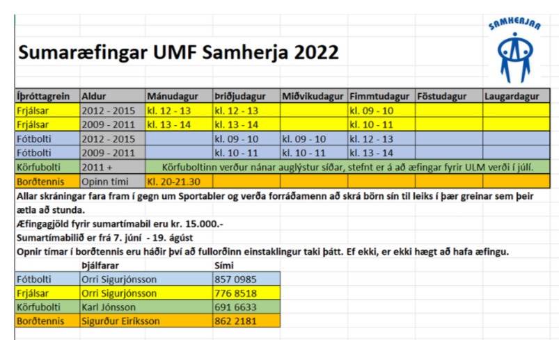 Orri Sigurjónsson ráðinn þjálfari í fótbolta og frjálsum – sumarstarfið hefst 7. júní.