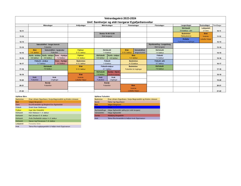 Vetrardagskrá Samherja 2023-2024