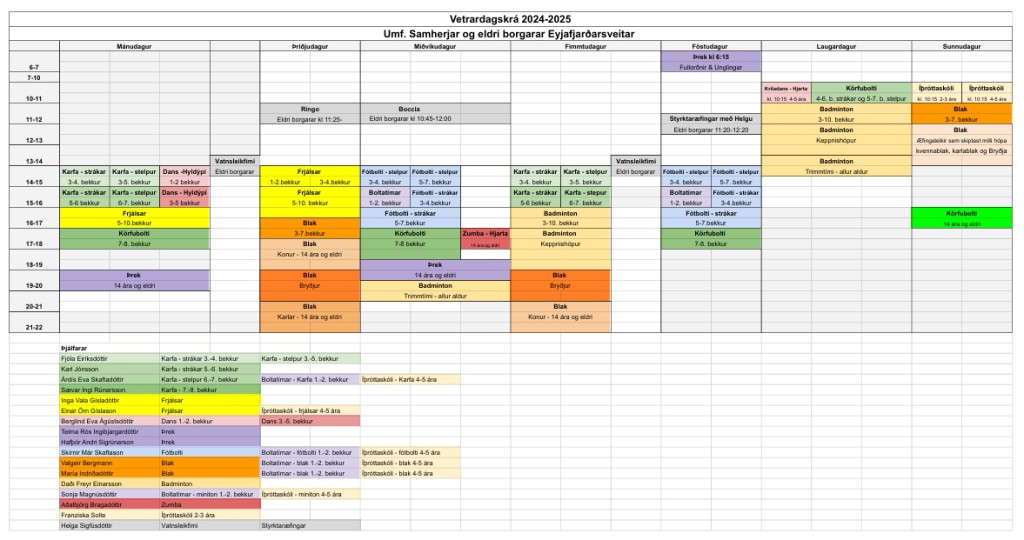 Vetrardagskrá Samherja 2024-2025